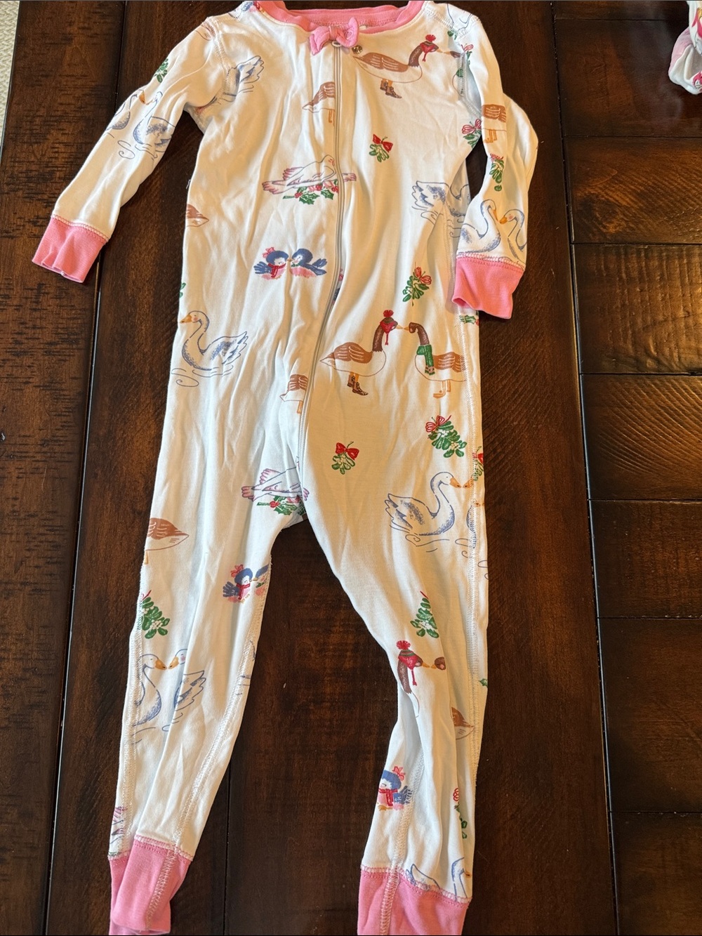 TBBC "Greenbrier Geese" Pink Noelle's Footless Pajama / 3T